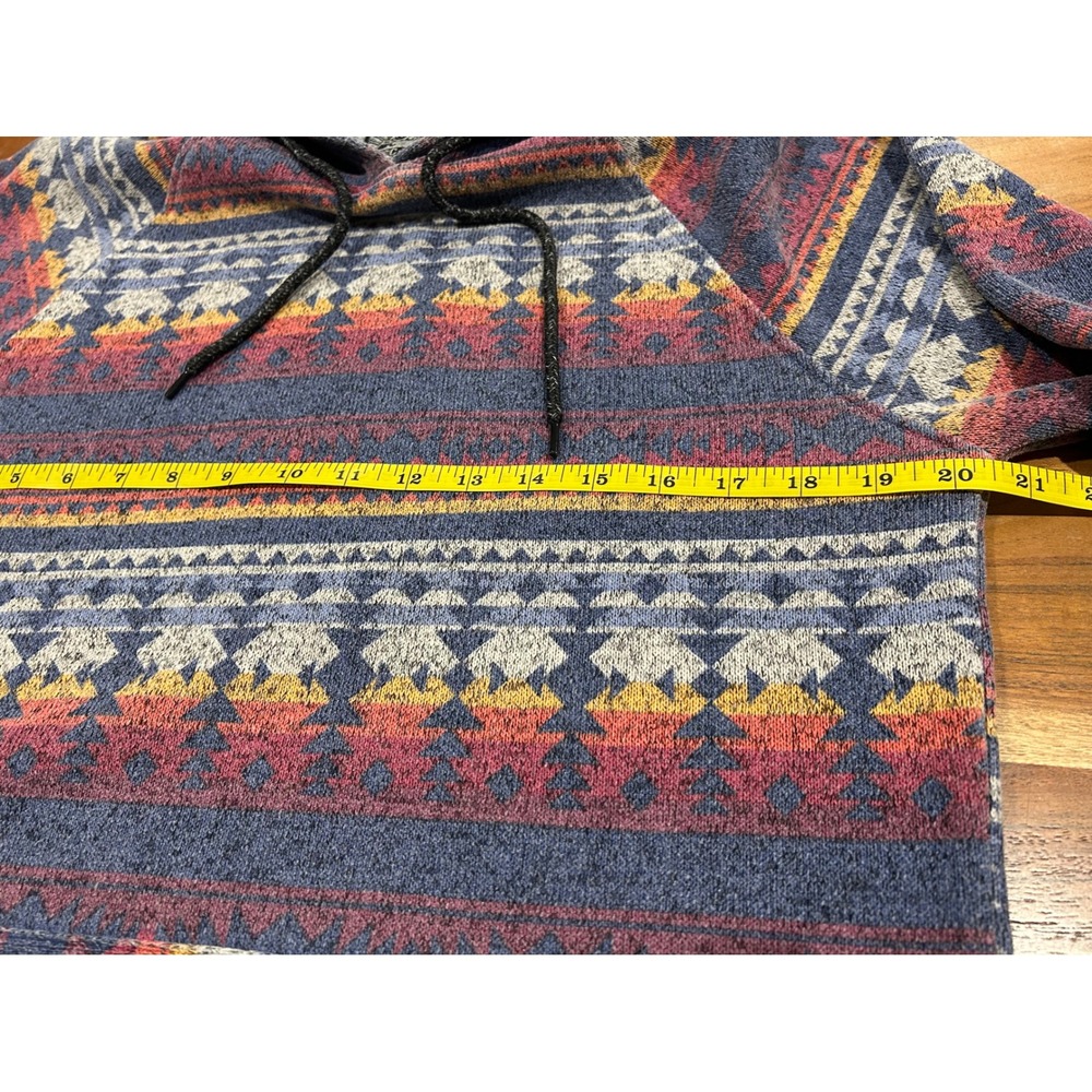 Brooklyn Cloth Mens Southwestern Buffalo Geometric Print Hoodie Blue Red Medium - Picture 4 of 7
